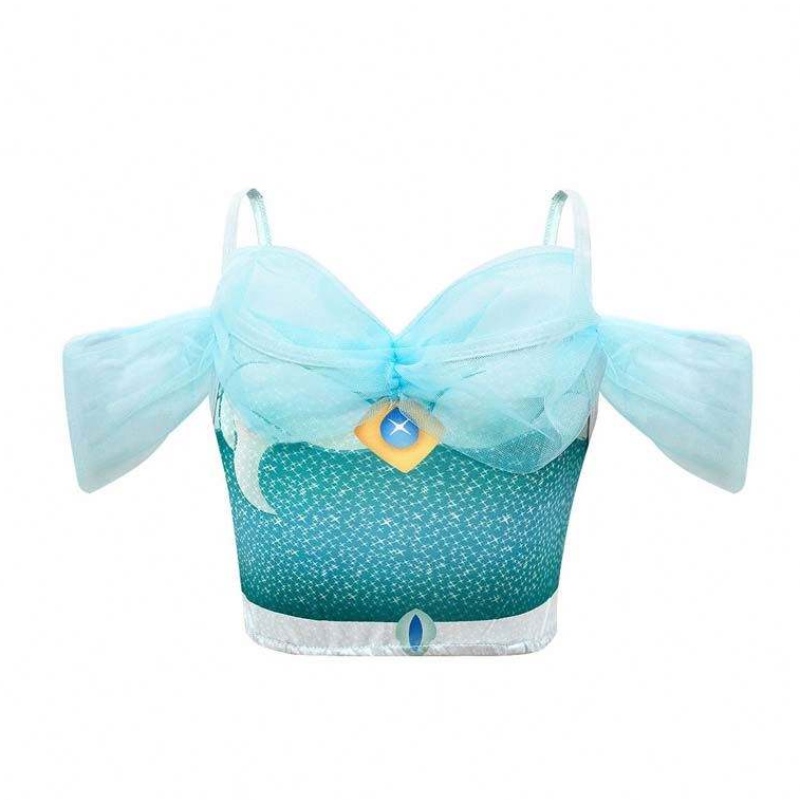 Novedadess 2022 Halloween Cosplay Arabische Prinzessin Aladdin und Jasminkostüm mit Stirnbandschmuck HCAL-005