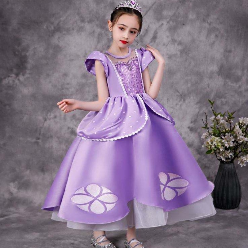 Baige Purple Sofia Rapunzel Elsa Anna Belle Prinzessin Kleid TV -Film Kostüme Sofiya Prinzessin für Mädchen