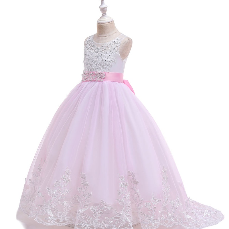 2022 Sommermädchen Kleid lange Kinder Brautjungfernkleider Kinder Prinzessin Party Hochzeitskleid 3 10 14 Jahre Vestido