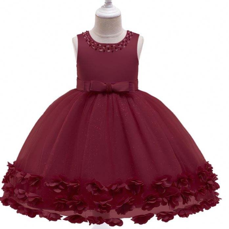 Baige Großhandel Prinzessin Blumenkleid Mädchen Geburtstagsfeier Hochzeit Kostüm ausgefallene Babykleider