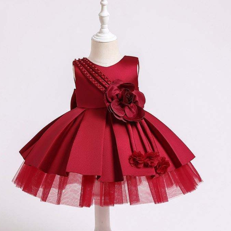 Baige Neugeborene Baby Partykleid für 0-2 Jahre Kinder Sommer Satin Kleid Kinder Geburtstagskleider xz001