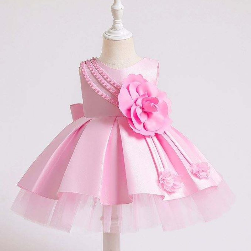 Baige Neugeborene Baby Partykleid für 0-2 Jahre Kinder Sommer Satin Kleid Kinder Geburtstagskleider xz001