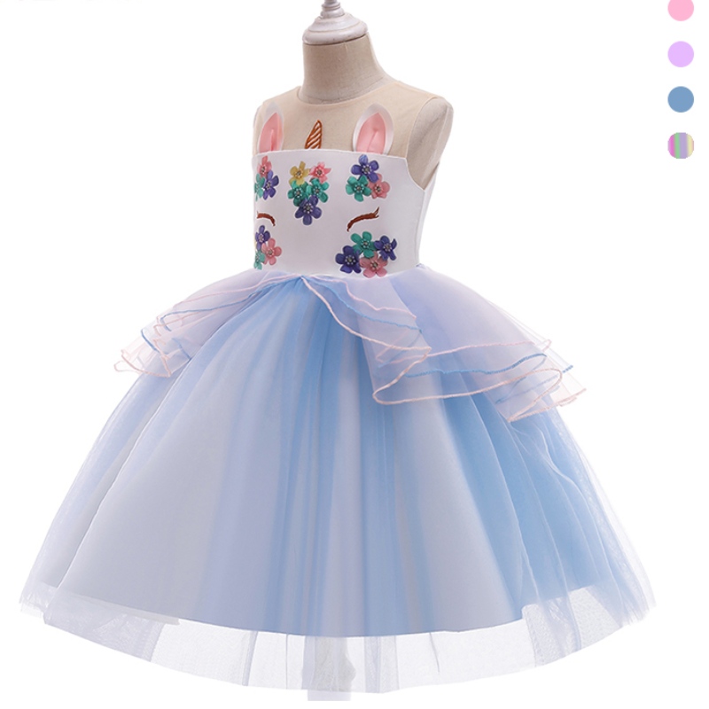 Schick bunte Regenbogen rosa Halfter Tutu Kind Kinder Baby Einhorn Kleider Mädchen Einhorn Prinzessin Kleid für 3-11 Jahre Mädchen Mädchen