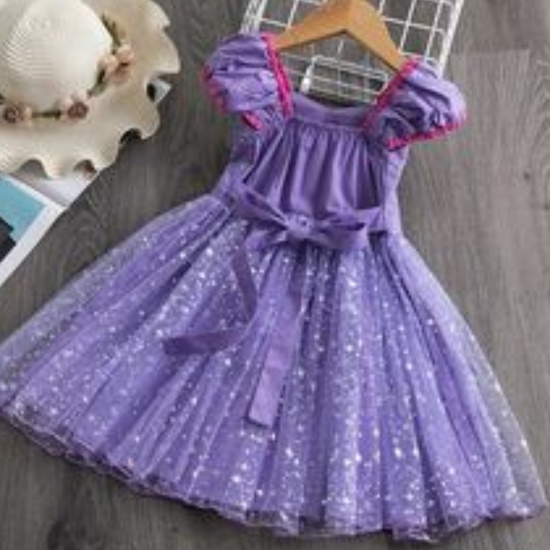 Mädchen Sophia Rapunzel Prinzessin Kleid flauschige lila Kleidung Kinderkostüme