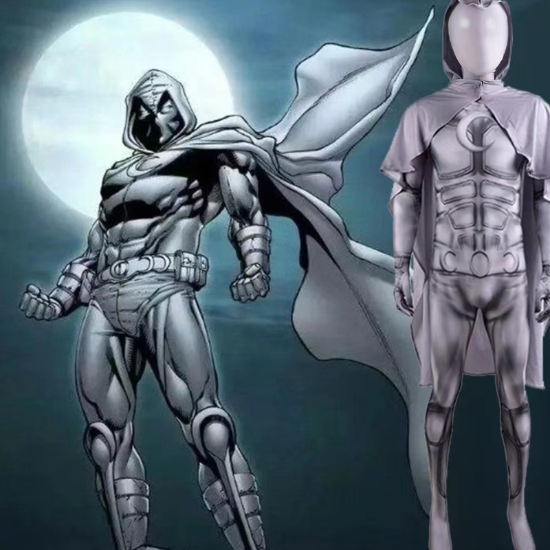 Superhero Moon Knight Kostüm Marc Spector Movie Cosplay Halloween Jumpsuit Bodysuit für Kinder und Männer