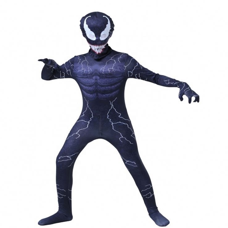 Derneueste Peter Eddie Fancy Muscle Bodysuit Boys Superhelden Jumpsuit Spiderman Halloween Venom Cosplay Kinderkostüme