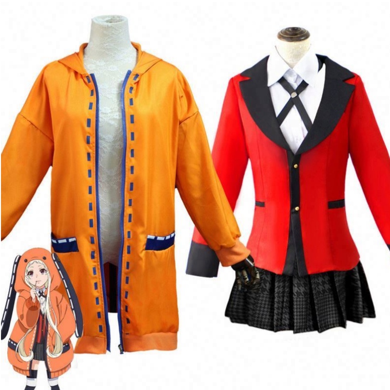 Nime Kakegurui Cosplay Figur Yomotsuki Runa Cosplay Kostümmantel JK Schulmädchen Uniform Hoodie Halloween Kleid für Frauen