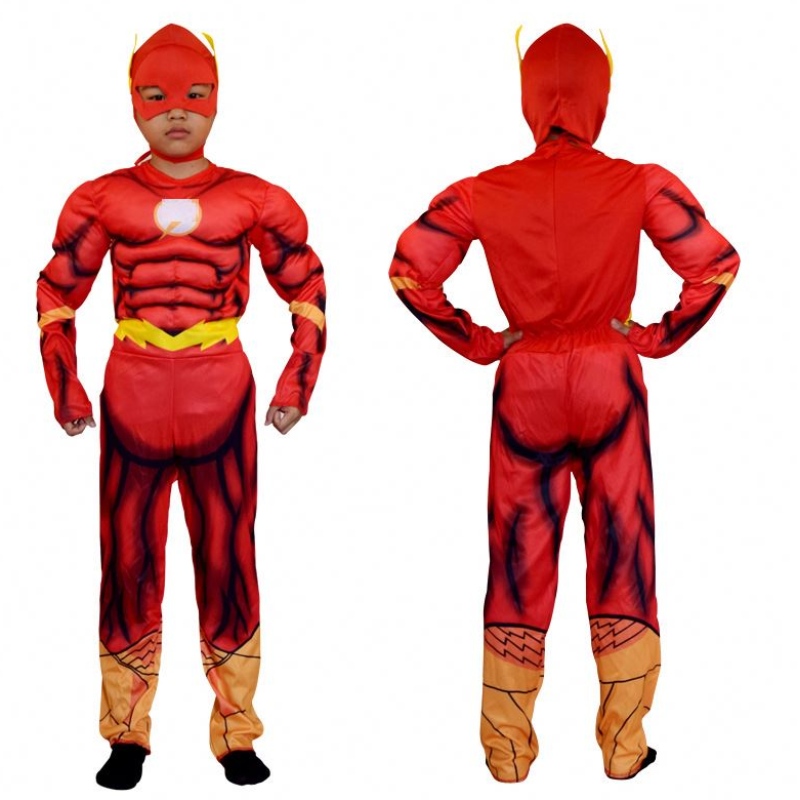 Boy \'s Deluxe Flash Kostüm Kostüm für Kinder Fantasy Comics Film Carnival Party Halloween Flashman Cosplay Kostüme