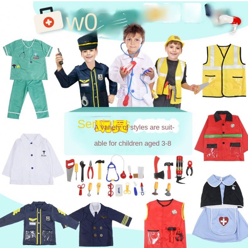 Kinder Doctor Uniform Cosplay Child/Firefighter/pilot Engineer/cook/nurse Cosplay -Kostüm