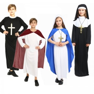Halloween -Kostüme Maskerade für Jungen Mädchen Roben Priester Väter Missionare Jesuiten Christentum Kostüme für Kinder