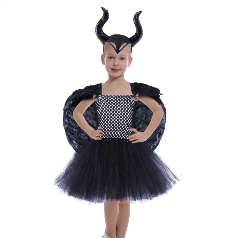 Amazon Hot Selling Girls Prinzessin Fluffy Tutu Kleider Kinder Halloween Vampire Witch Cosplay Party Dress Up